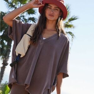 NWT FP Hot Shot Top in Charcoal L